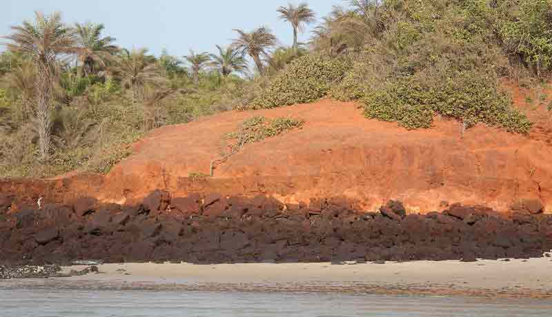 red cliff on Carache island in bijagos