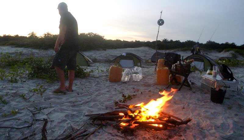 Camping on poilao island south bijagos