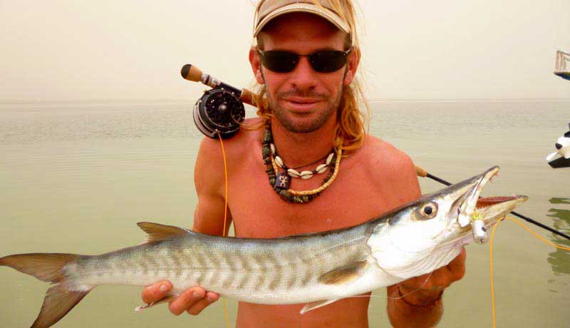 barracuda catched by fly fishing on kere